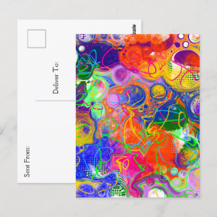 Carte Postale Disco Ball Electricity Fluid Art