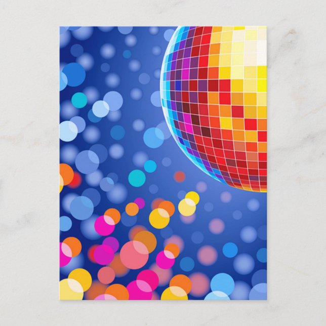 Carte Postale disco globe (Devant)