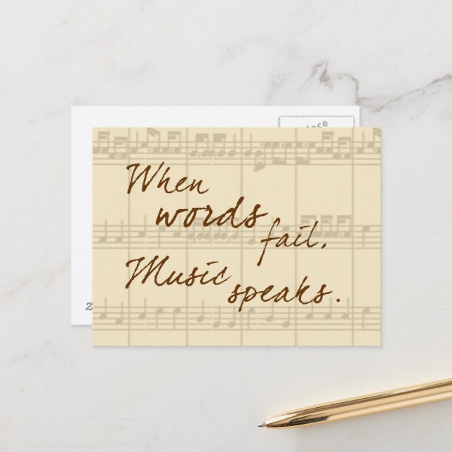 Carte Postale Discours de musique (Devant/Arrière en situation)