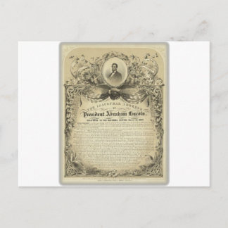 Carte Postale Discours inaugural du président abe lincoln