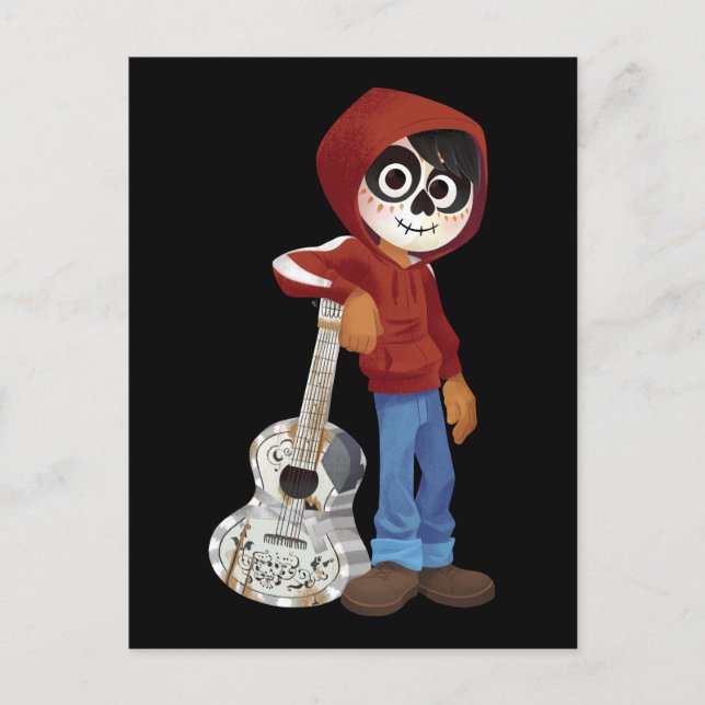 Carte Postale Disney Pixar Coco | Miguel | Se tenir avec la guit (Devant)