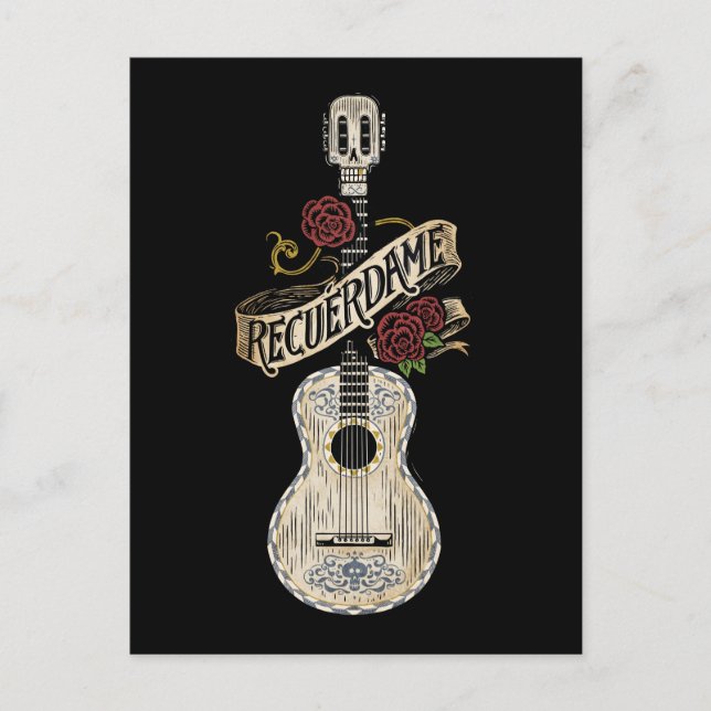 Carte Postale Disney Pixar Coco | Rustic Recuerdame Guitare (Devant)