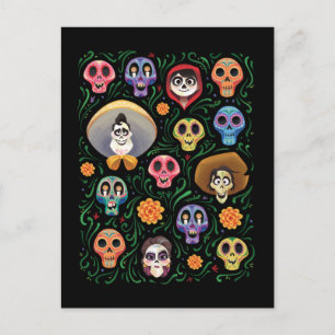 Carte Postale Disney Pixar Coco   Terre des morts - Crâne à sucr
