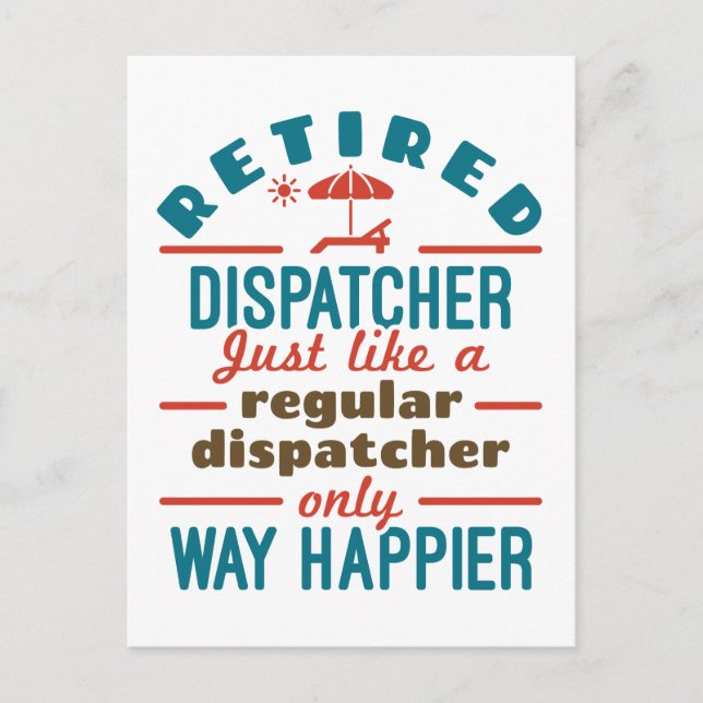 Carte Postale Dispatcher à la retraite 911 Dispatch Retirement H (Devant)