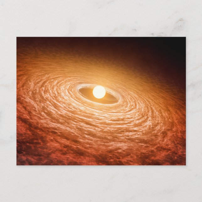 Carte Postale Disque de matière entourant l'étoile FU Orionis. (Devant)