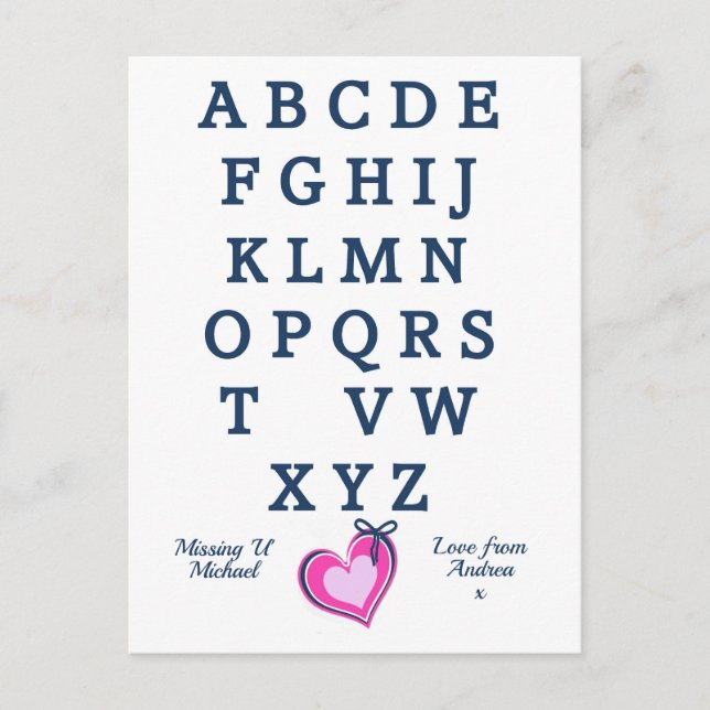 Carte Postale Distance romantique maligne manquante (Devant)