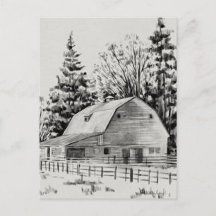 Carte Postale Distant Barn Sketch I