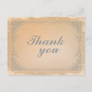 Carte Postale Distressed metal gris vintage scroll merci