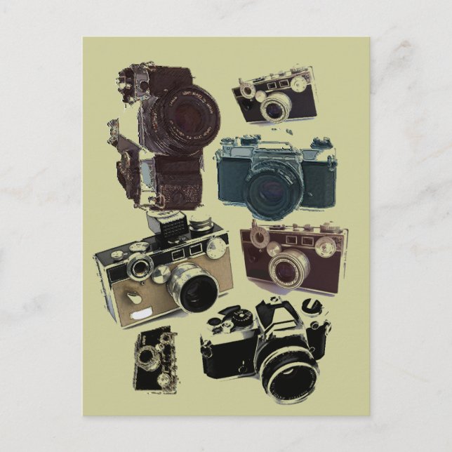 Carte Postale distressed photographe retro camera (Devant)