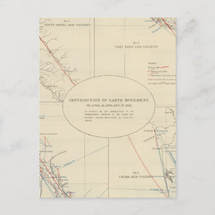 Carte Postale Distribution du mouvement terrestre en Californie