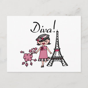 Carte Postale Diva de cheveux noirs