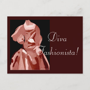 Carte Postale Diva Fashionista En Neutral