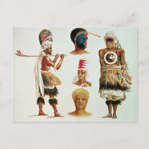 Carte Postale Divers costumes de danse portés à Nakello, Fidji