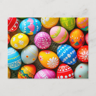 Carte Postale Divers Oeufs De Pâques Colorés