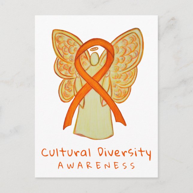 Carte Postale Diversité culturelle Orange Sensibilisation Art Ca (Devant)