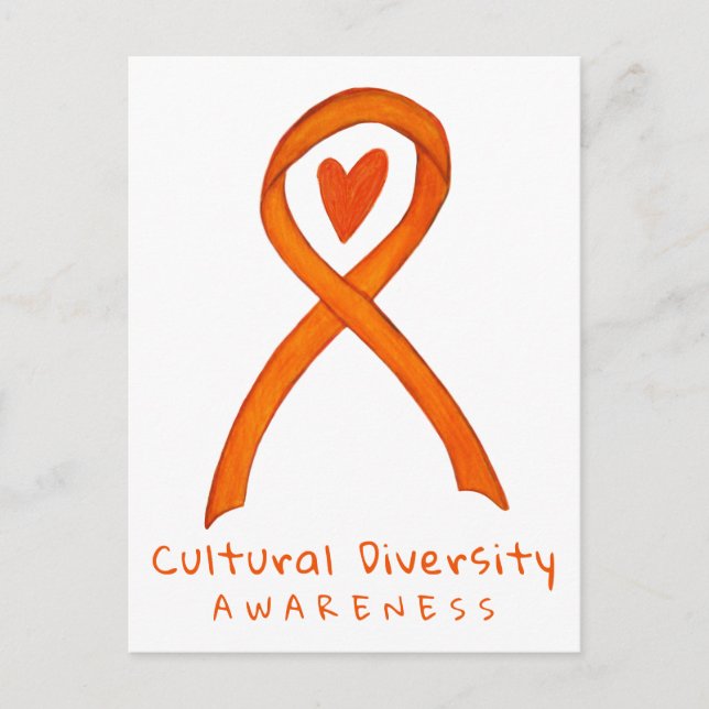 Carte Postale Diversité culturelle Orange Sensibilisation Art Ca (Devant)