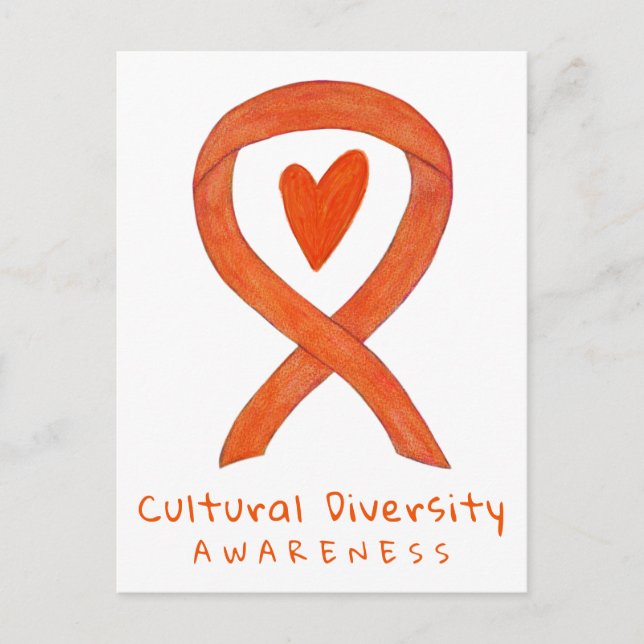 Carte Postale Diversité culturelle Orange Sensibilisation Art Ca (Devant)