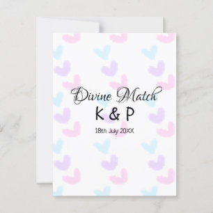 Carte Postale Divine match ajouter nom de couple lettre motif co