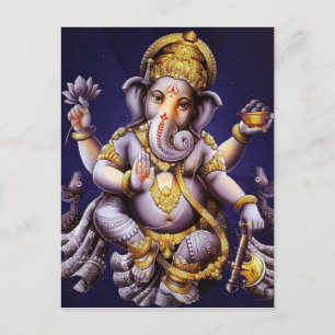 Carte Postale Divinité indoue d'éléphant asiatique de Ganesh