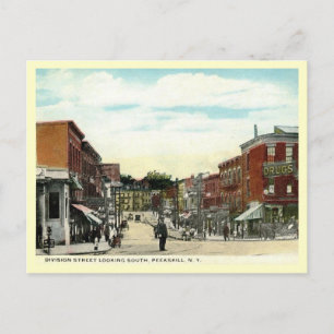 Carte Postale Division St, Peekskill, New York Vintage