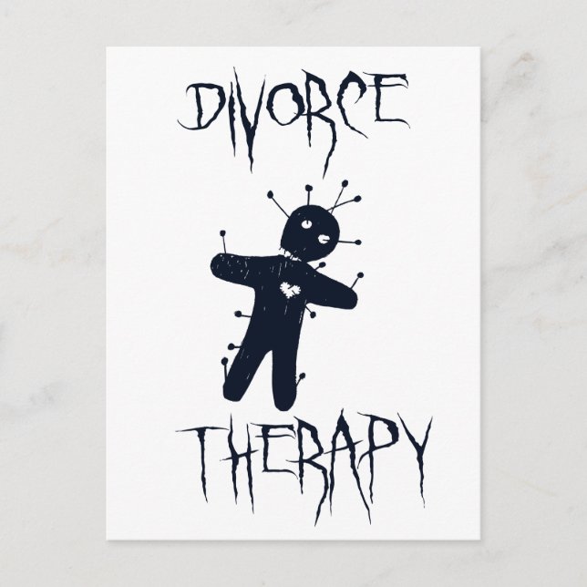 Carte Postale Divorce Thérapie - Doll vaudou drôle (Devant)