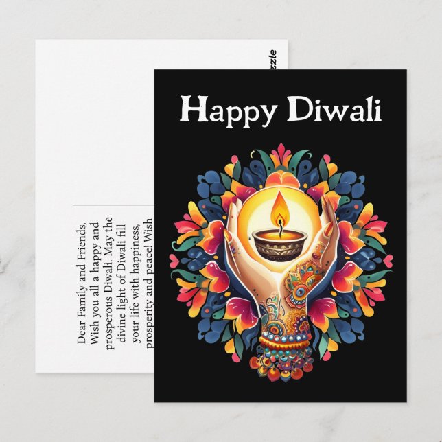 Carte Postale Diwali (Devant / Derrière)