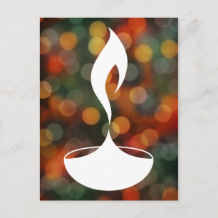 Carte Postale diwali diya bokeh lumières