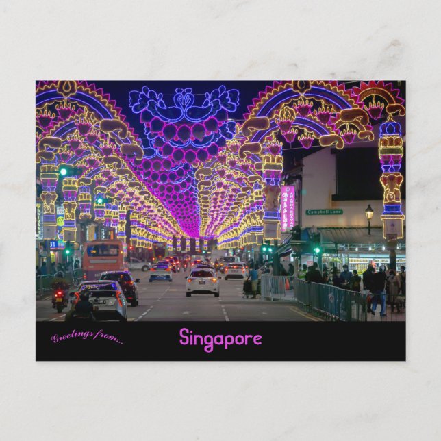 Carte Postale Diwali Festival Little India Singapour (Devant)