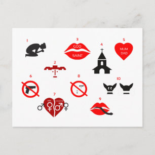 Carte Postale dix commandements modernes