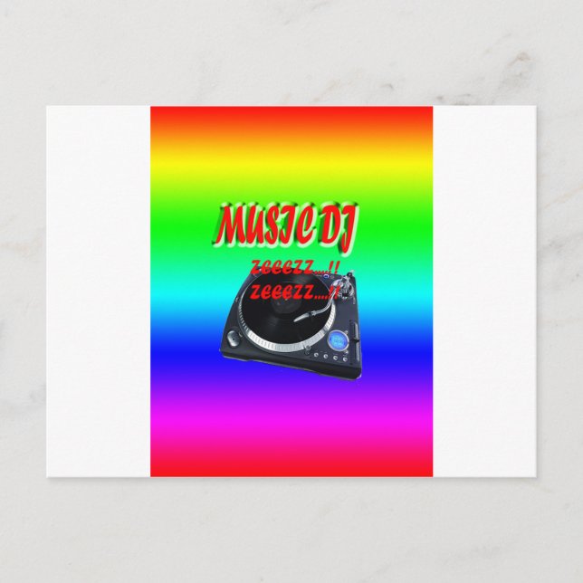 Carte Postale Dj De Musique Avec Arrière - plan (Devant)