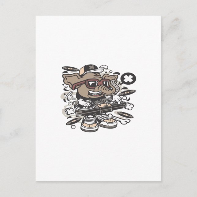 Carte Postale Dj Elephant (Devant)