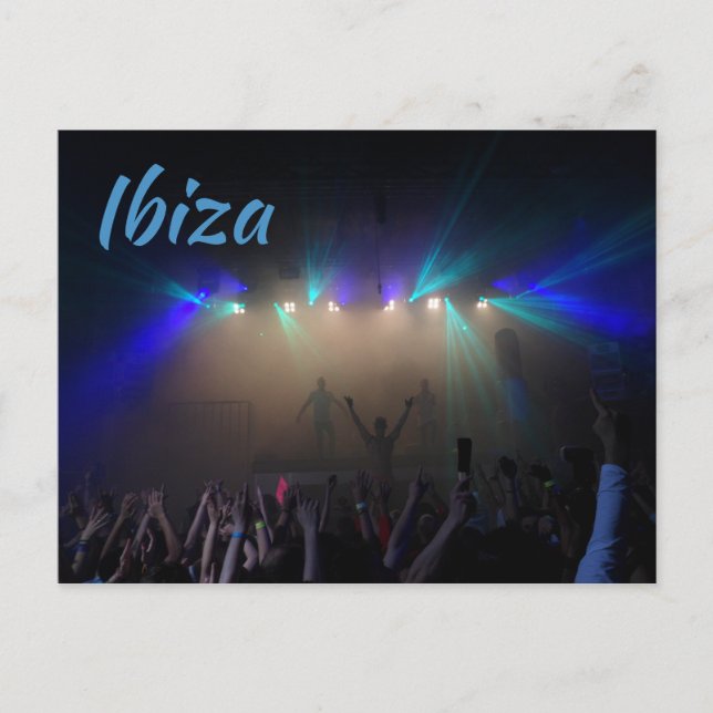 Carte Postale DJ Ibiza Superclub, Danseurs, Heure de la fête (Devant)