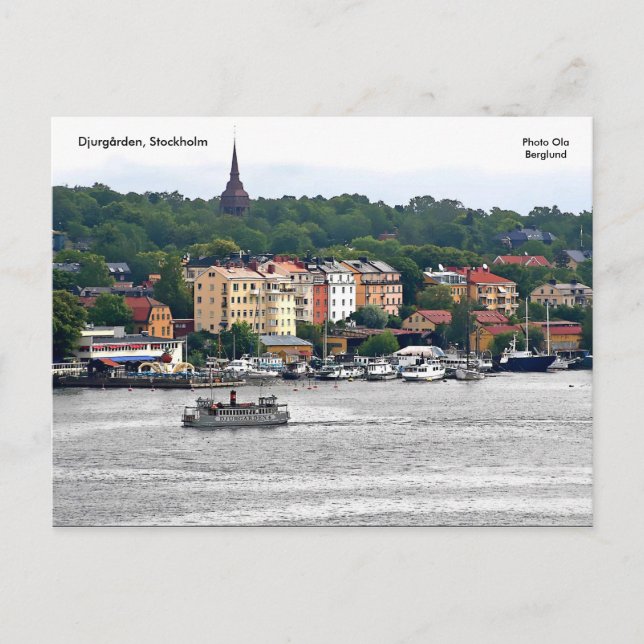 Carte Postale Djurgården, Stockholm, Photo Ola ... (Devant)