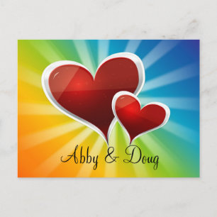 Carte Postale do-it-yourself Coeurs arc-en-ciel