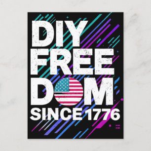 Carte Postale do-it-yourself Liberté Depuis 1776" Design Texte