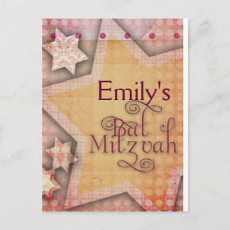 Carte Postale do-it-yourself Polka Dot Bat mitzvah coloré