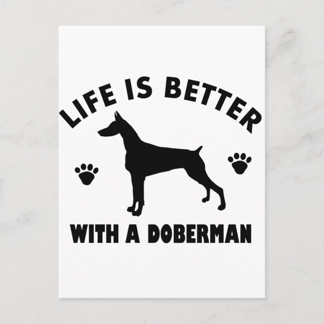 Carte Postale Doberman chien design (Devant)