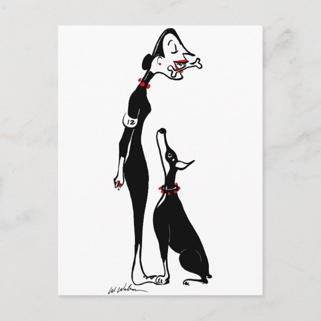 Carte Postale Doberman et Doberwoman (Devant)