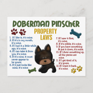 Carte Postale Doberman Pinscher Lois sur la propriété 4