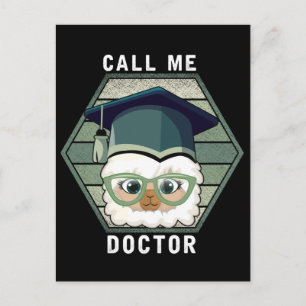 Carte Postale Docteur Diplôme PHD Funny Llama Alpaca