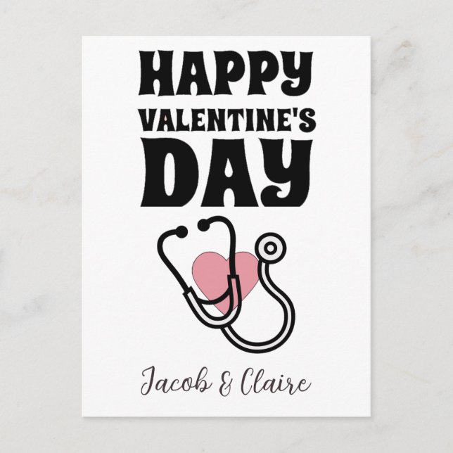 Carte Postale docteur, Joyeux jour valentines personnalisez le n (Devant)