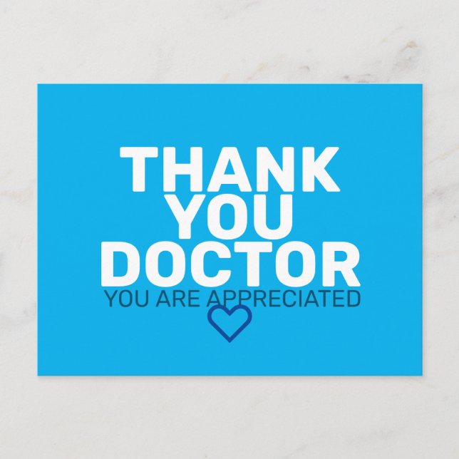 Carte Postale Docteur Merci : Vous êtes apprécié (Devant)