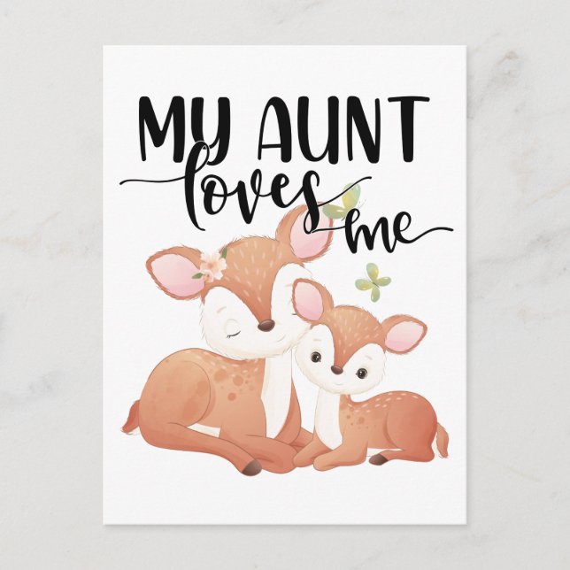 Carte Postale Doe et Fawn Ma tante m'aime (Devant)