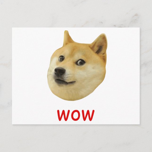 Carte Postale Doge Très Waouh Beaucoup Chien Telle Shiba Shibe I (Devant)