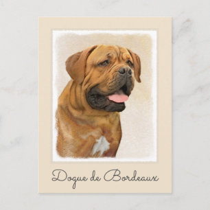 Carte Postale Dogue de Bordeaux Peinture - Cute Original Chien A
