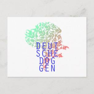 Carte Postale Dogues Allemands feuille tête