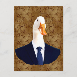 Carte postale d'oie anthropomorphe