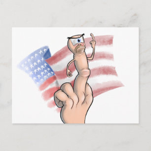Carte Postale Doigt médian patriotique