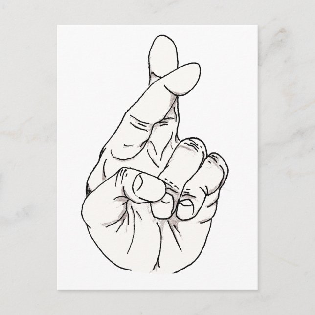 Carte Postale Doigts croisés (Devant)