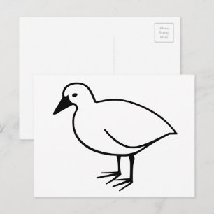 Carte postale d'oiseau à colorier